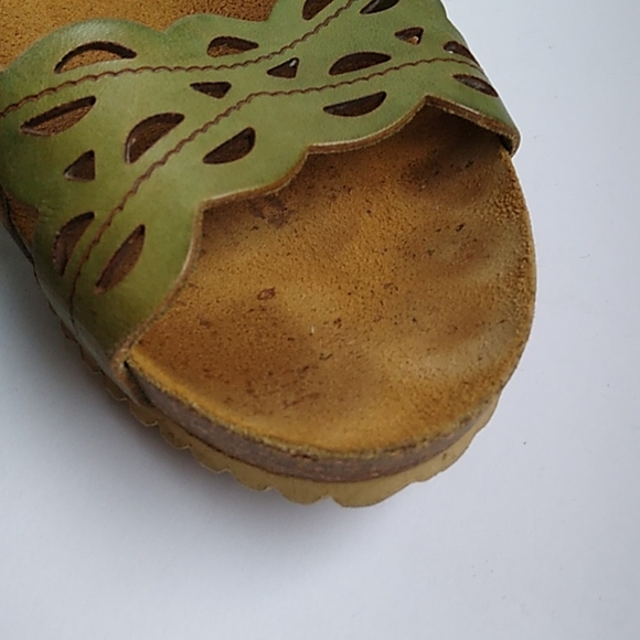 Biza Boho Strappy Green Cork Leather Sandals Size 7 made in spain - Picture 4 of 16